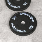 SportNow Set of 2 10kg gym discs for barbell and dumbbells with Ø5cm, black attack - Borgè