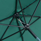 2.6x2.4m Garden Umbrella with Tilting Head, in Aluminum and Polyester, Dark Green and Black