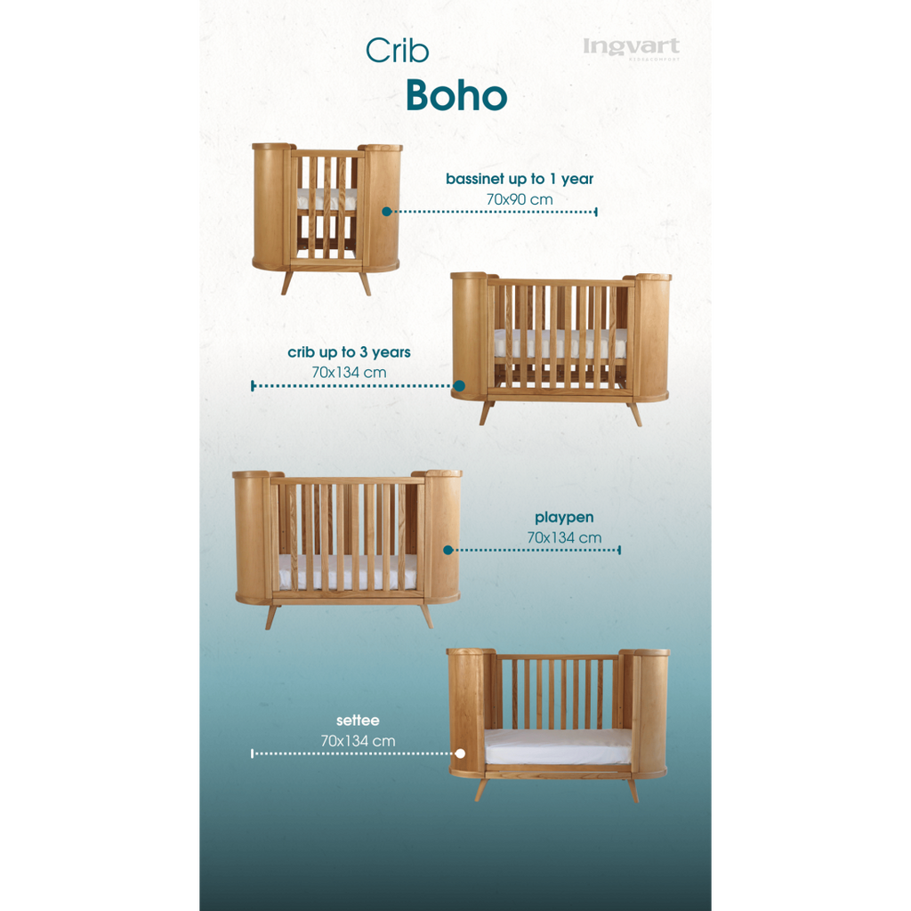 Boho Extendable Baby Bed - Grows with baby