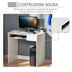 HOMCOM Office Desk, 80x45x75 cm Space-Saving Desk with Keyboard Tray, Document Drawer, White
