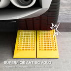 2-Pack 3-Ton Plastic Car Loading Ramps with Non-Slip Surface, Yellow
