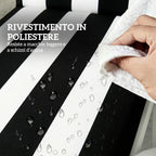 Outsunny Set of 2 Outdoor Chair Cushions with 6 Attachment Ties, Cotton, 183x54x6.5 cm, Black and White