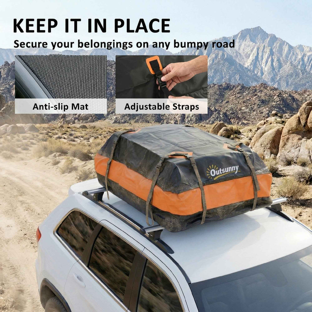 Outsunny Waterproof Roof Rack, 425 Liters, Orange