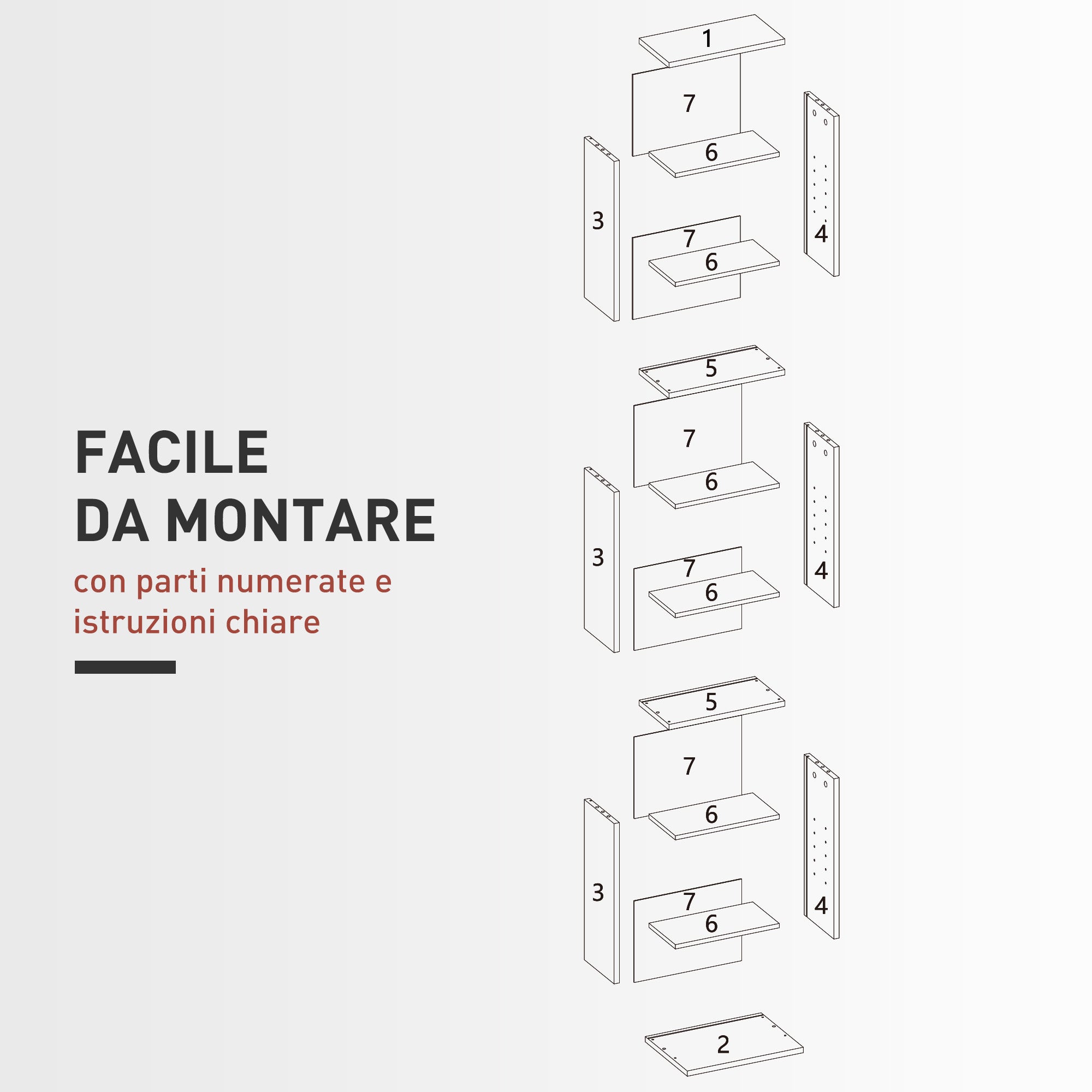 CD Rack with 6 Adjustable Shelves, Capacity of 260 CDs/120 DVDs, 33x24x140 cm, Black