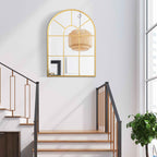 HOMCOM Modern Arched Wall Mirror 70x50cm for Bedroom and Living Room, Gold