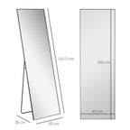 Full Length Wall or Floor Mirror in Metal and Aluminum Alloy, 50x2x161.5 cm, Black