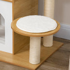 Cat Tree with Cat Scratching Post, 2 Cat Houses, Perches and Play Ball, 60x48x133 cm - Borge' Group Limited