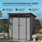Plastic Garden Shed Tool Storage with Windows, Vents and Lock, 1.9x1.9m, Light Grey