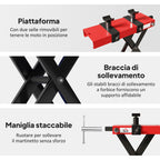 Steel Motorcycle Lift Stand Capacity 500kg, Foldable with Adjustable Height and Crank, Red