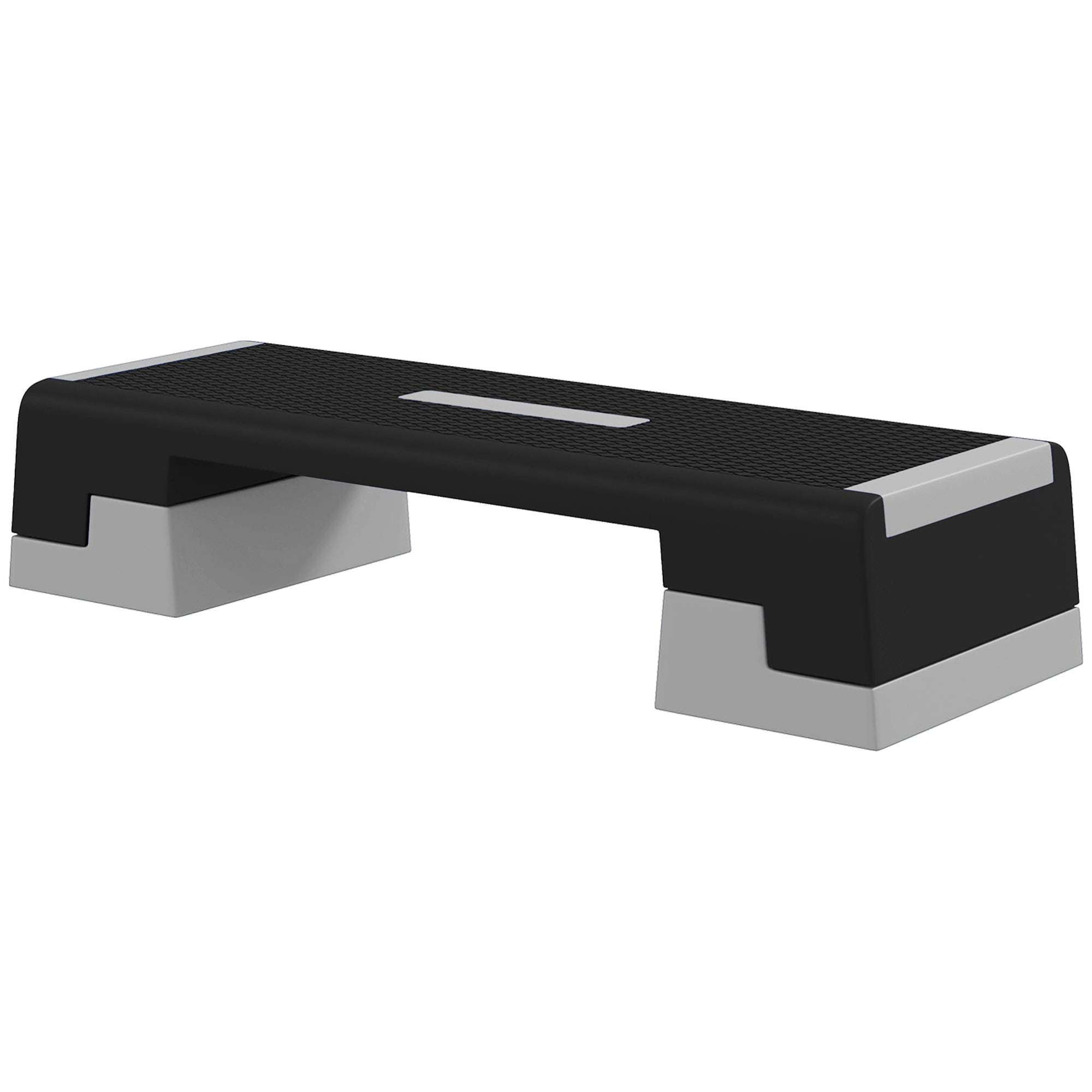 SPORTNOW Adjustable Height Stepper with Removable Steps and Non-Slip Bottom, in ABS, 97x36x15/20/25 cm, Gray - Borgè