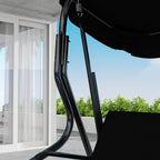 Outsunny 3-Seater Swing with Adjustable Canopy and Cushions, Steel and Polyester, 170x110x153 cm, Black