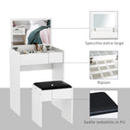 Vanity Make-up Table with Stool and White Mirror - Borgè