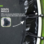 Trampoline for Children 3-6 Years with Safety Net, 6 Columns and 3 Entrances, Ø140x190 cm, Green and Black