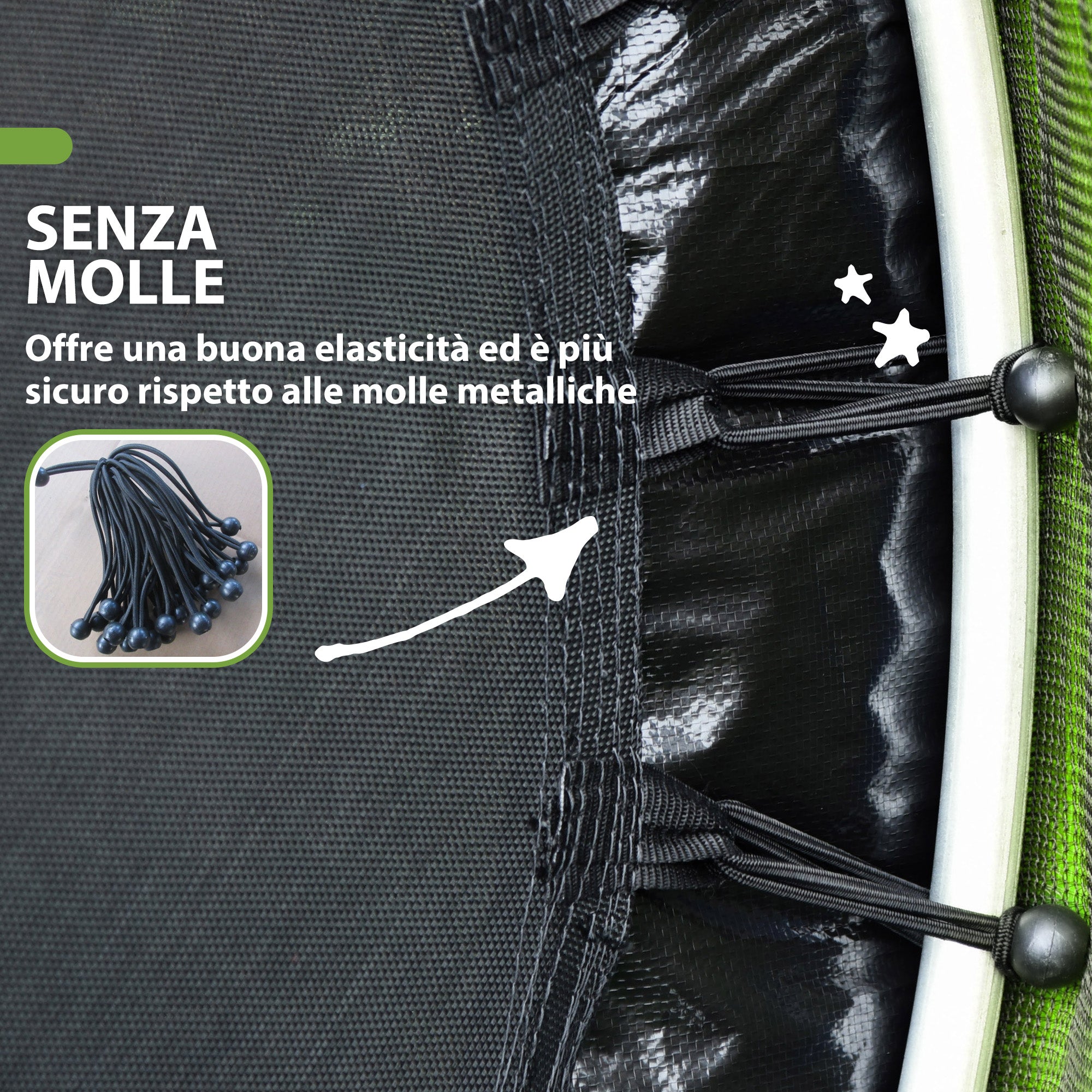 Trampoline for Children 3-6 Years with Safety Net, 6 Columns and 3 Entrances, Ø140x190 cm, Green and Black