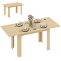 Extendable Dining Table for 6-8 People, 140-180 x 80 cm, Wood Color