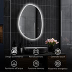 LED Illuminated Bathroom Mirror with Adjustable Color and Temperature, Tempered Glass, 70x5x50 cm, Silver