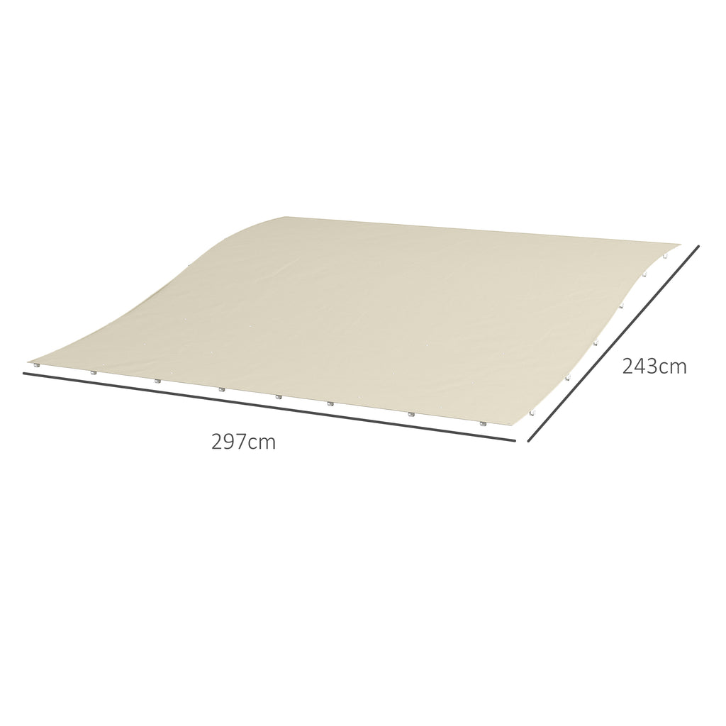 Outsunny spare sheet for garden pergola 2.5x3 m with 8 drainage holes, in polyester, 297x243 cm, beige - Borgè