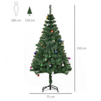 150cm Christmas Tree with 420 Fireproof PVC Branches, Christmas Tree with Decorations and Thick Branches, Green