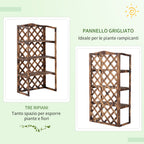 3-Tier Fir Wood Outdoor Plant Stand, Indoor and Outdoor Plant Holder, Balcony Planter, 80x40x148cm