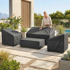 Outsunny 4-Piece Waterproof Garden Furniture Covers, Black