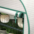 Outsunny Vertical Garden Greenhouse with 4 Metal Shelves and PE Cover, 80x50x160 cm, White