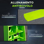 Aerobic Step Fitness Adjustable to 3 Heights 10-15-20 cm in Plastic, Green and Grey