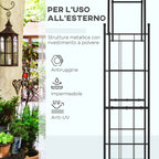 Outsunny Garden Arch for Climbing Plants and Decorations, Black Metal, 157x40x223cm