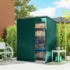 Outsunny Metal Garden Shed with Vents and Sliding Door, 159x106x181 cm, Green