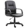 Vinsetto Ergonomic Swivel Office Chair, Height-Adjustable Faux Leather Office Chair, 60x60x94-103cm, Black