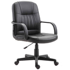 Vinsetto Ergonomic Swivel Office Chair, Height-Adjustable Faux Leather Office Chair, 60x60x94-103cm, Black