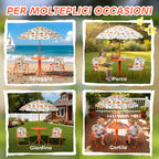AIYAPLAY Children's Garden Set Picnic Table with Orange Umbrella