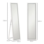 Illuminated Mirror with Adjustable LED Lights and Touch Button, Glass and MDF, 40x5x160 cm, White
