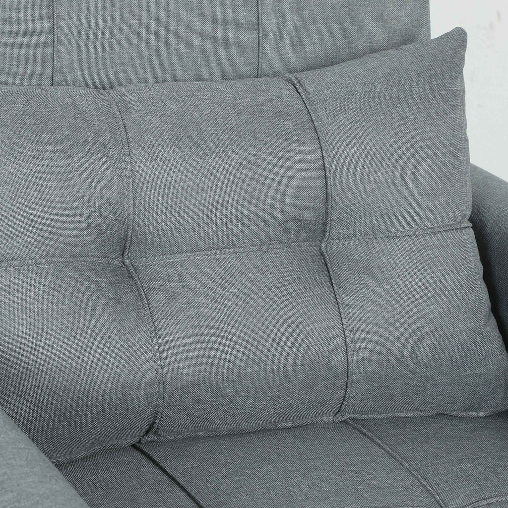 Folding Convertible Sofa Bed with Adjustable Backrest and Cushion, Grey