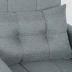 Folding Convertible Sofa Bed with Adjustable Backrest and Cushion, Grey