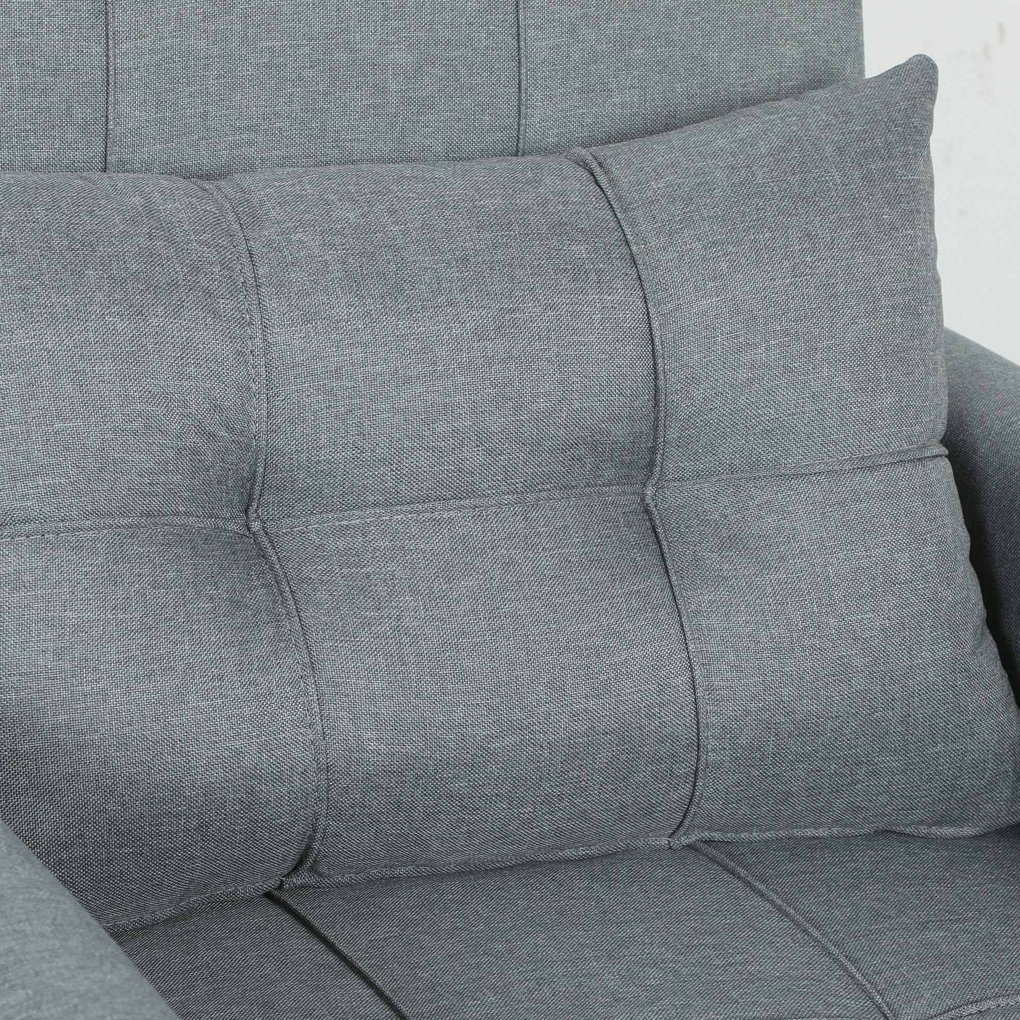 Folding Convertible Sofa Bed with Adjustable Backrest and Cushion, Grey