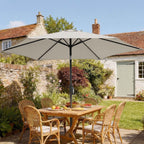 Outsunny 2x2m Tilting Garden Umbrella with 6 Ribs and Crank Handle, in Metal and Polyester, Light Grey
