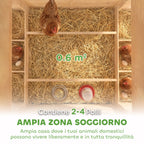 PawHut Wooden Chicken Coop, Waterproof Roof, 150x100x96.5cm, Yellow