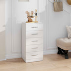 HOMCOM 5-Drawer Chest of Drawers, Modern Style, Chipboard, 40x35x85 cm, White