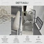 Boho Style PE Rattan Garden Set, 2 Seater Sofa with Chaise Longue and Coffee Table, Light Grey