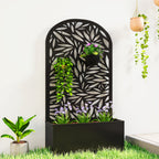 Outsunny Arched Trellis Planter with Drainage Holes, Metal, 61x23x113 cm, Black