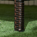 3-Seater Outdoor Sofa in PE Rattan with Padded and Removable Cushions, 173x68x78 cm, Brown