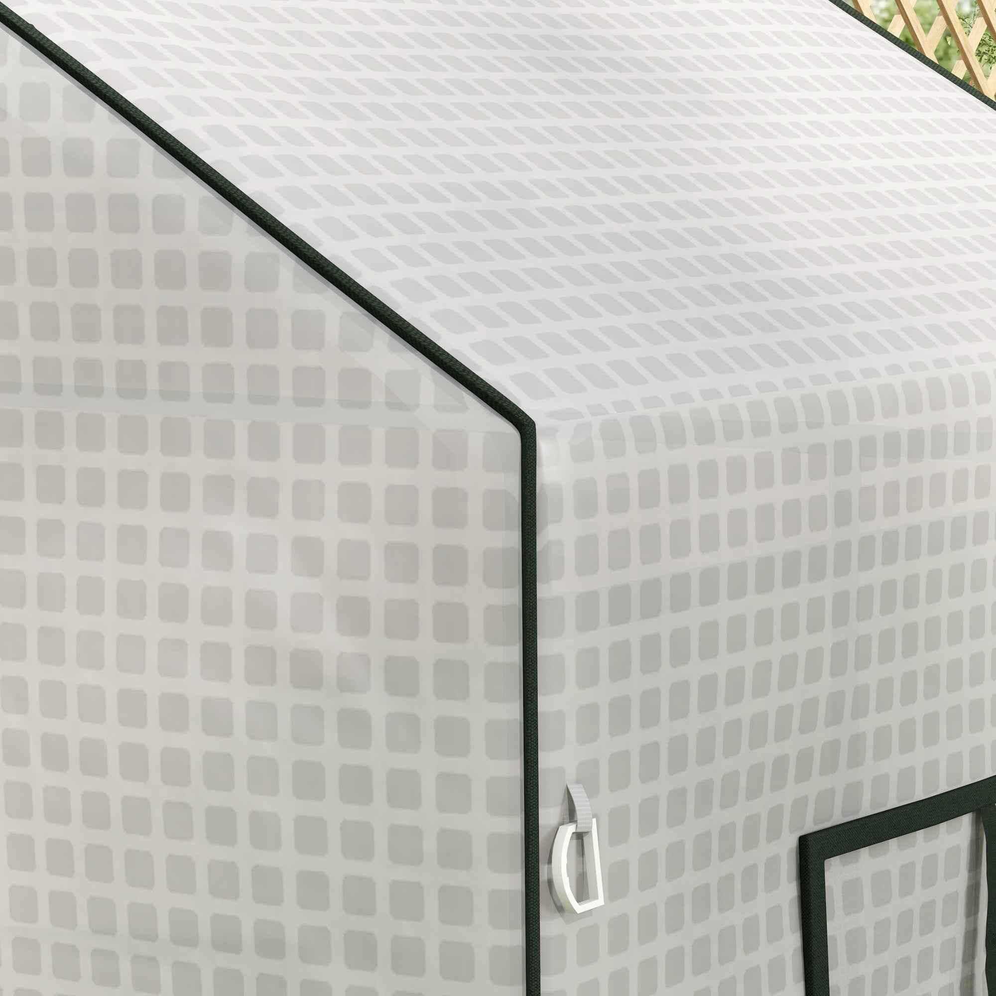 Outsunny PE Garden Greenhouse Cover with Hinged Door and Windows, 140x73x190 cm, White