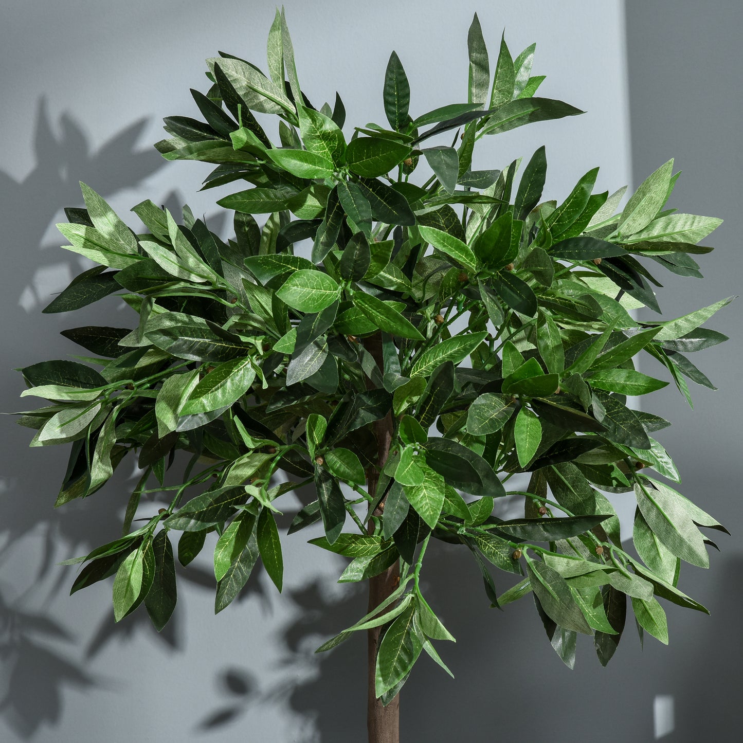 Outsunny Set of 2 Artificial Laurel Trees in Pots Height 90cm for Indoors and Outdoors