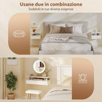 HOMCOM Set of 2 Floating Bedside Tables with Drawer and Open Shelf, 35x32x22.5 cm, White