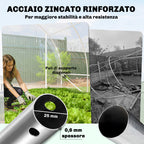 Outsunny 3x4x2 m Tunnel Greenhouse with Roller Doors, Steel Frame and Anti-UV PE Cover, Transparent