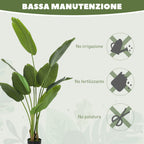 160cm Artificial Plant with 10 Leaves in Green PEVA with Ø16.5x13.5cm Pot
