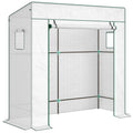 Outsunny Greenhouse for Plants with 2 Side Mesh Windows and Roller Door, in PE and Steel, 196x77x197 cm, White