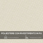 Covering Sheet for Gazebo Pergola 3x3 m in Polyester with 16 Drainage Holes, 297x297 cm, Beige