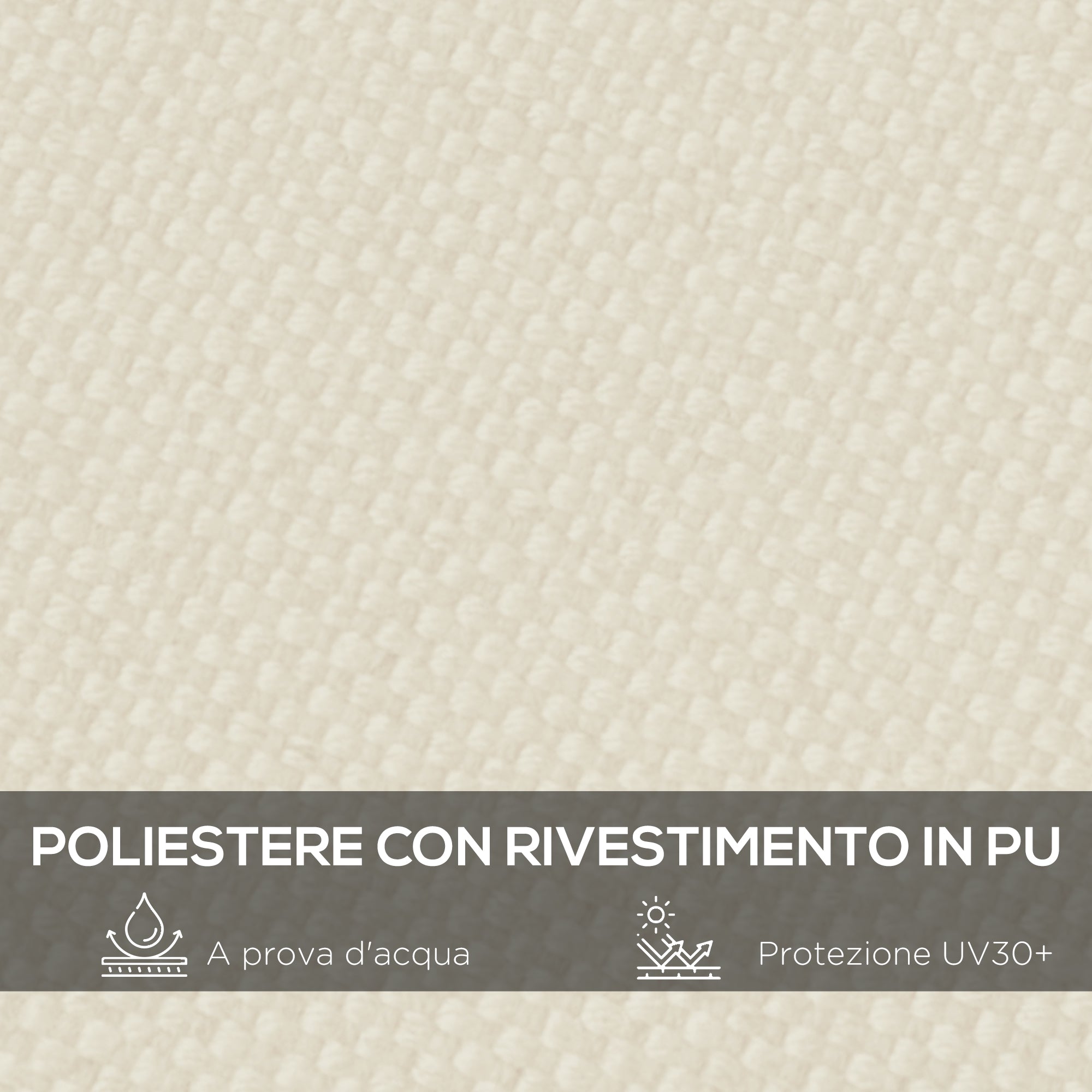 Covering Sheet for Gazebo Pergola 3x3 m in Polyester with 16 Drainage Holes, 297x297 cm, Beige