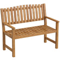 Outsunny 2-Person Garden Bench, FSC Acacia Wood, Slatted Seat and Backrest, Natural